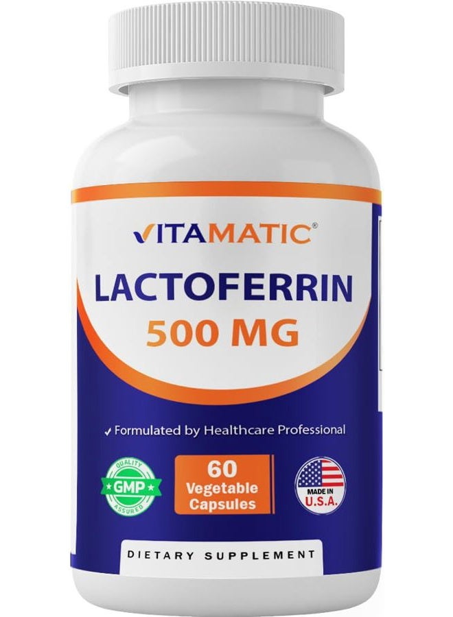 Vitamatic Lactoferrin 500mg – 60 Vegetable Capsules Promotes Healthy Immune Function - Image 1
